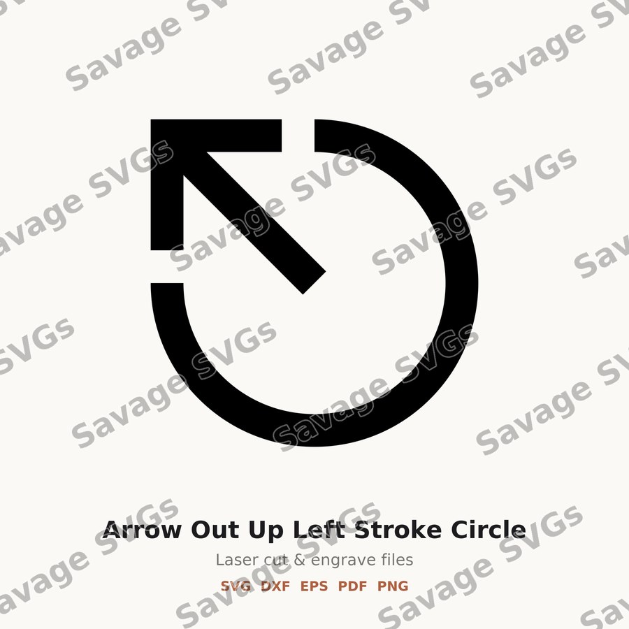 Arrow Out Up Left Stroke Circle