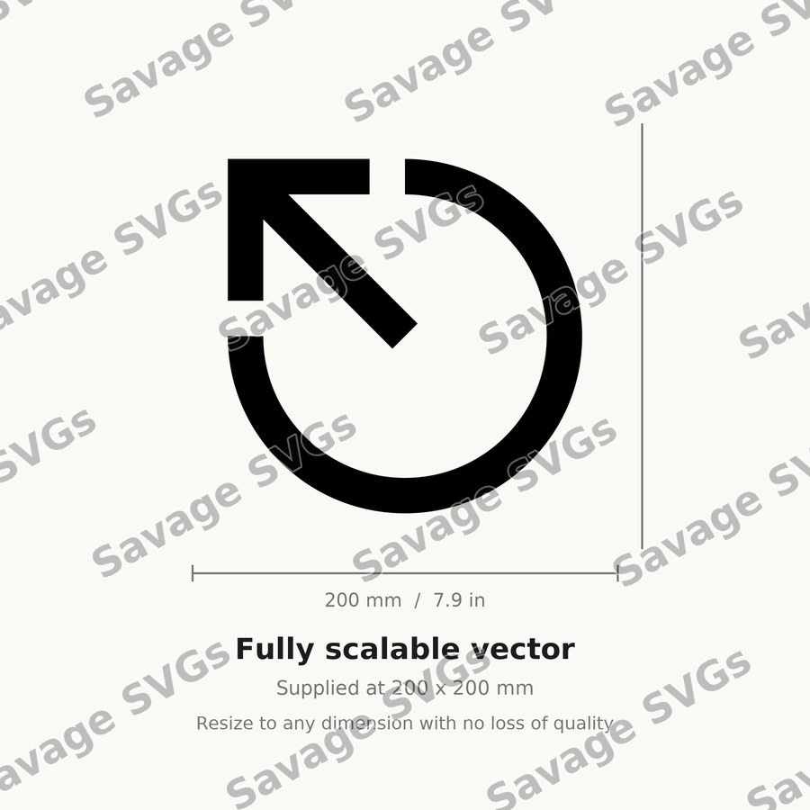 Arrow Out Up Left Stroke Circle