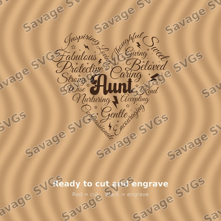 Aunt Heart Word Art