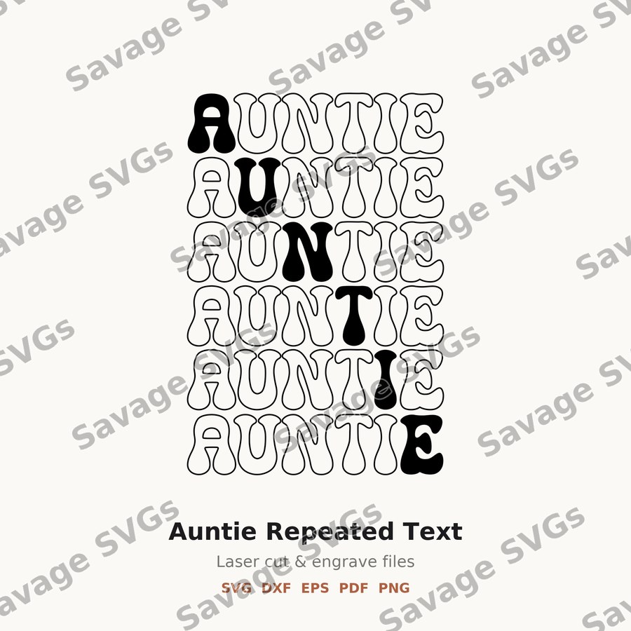 Auntie Repeated Text