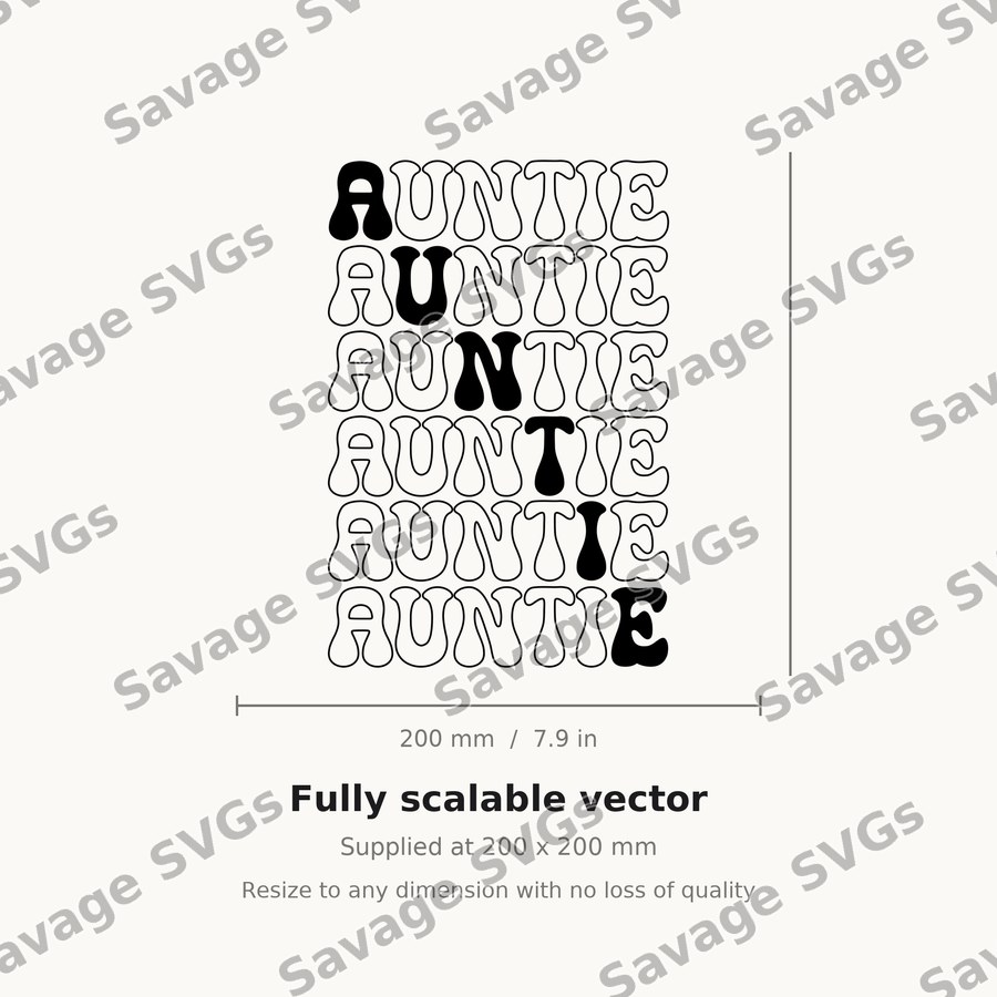 Auntie Repeated Text