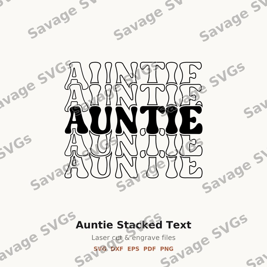 Auntie Stacked Text