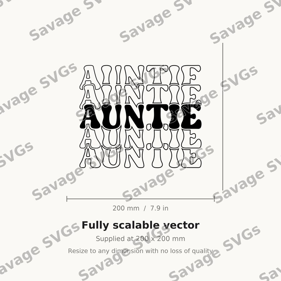 Auntie Stacked Text