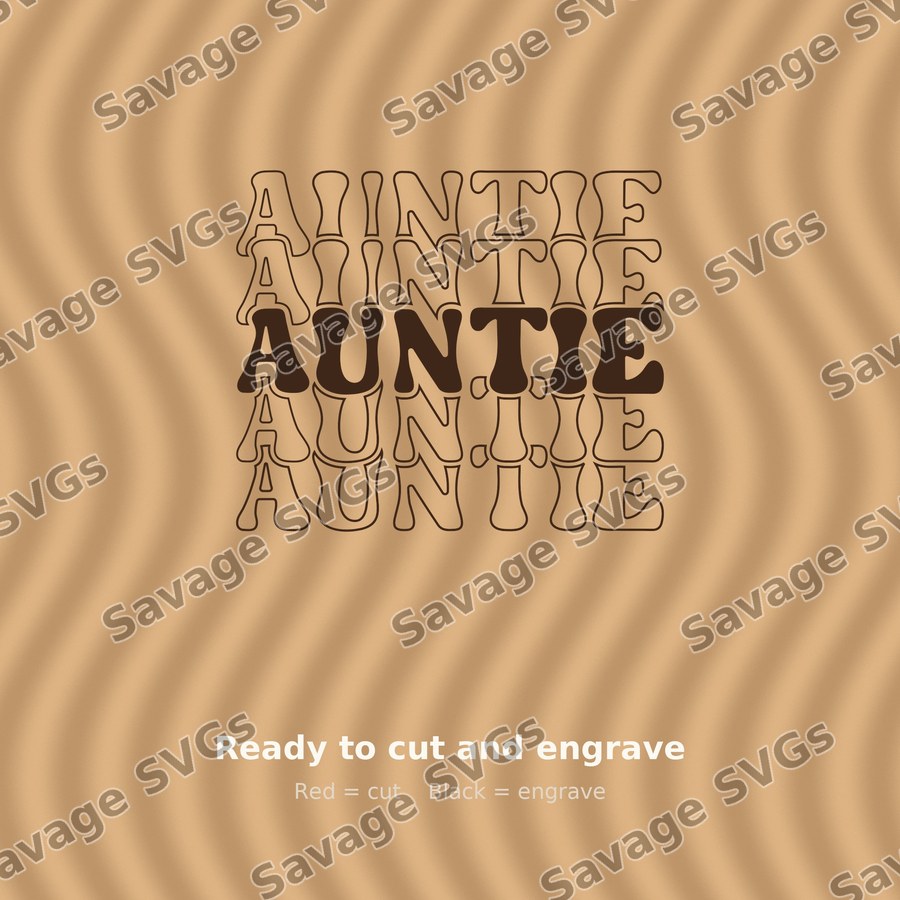 Auntie Stacked Text