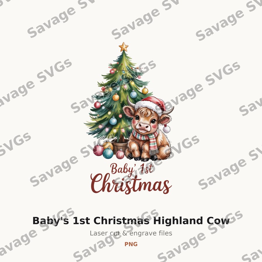Baby's 1st Christmas Highland Cow