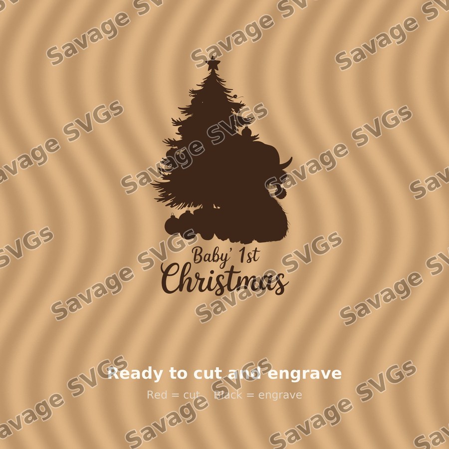 Baby's 1st Christmas Highland Cow