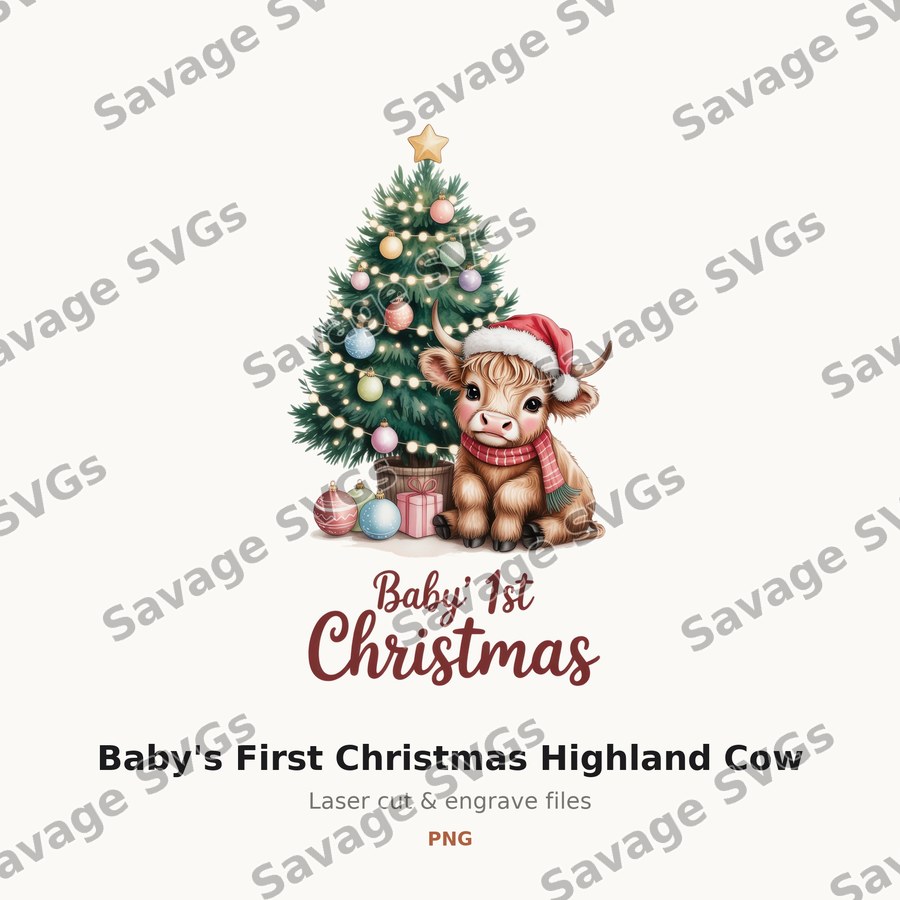 Baby's First Christmas Highland Cow