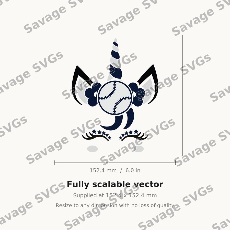 Baseball Unicorn Face