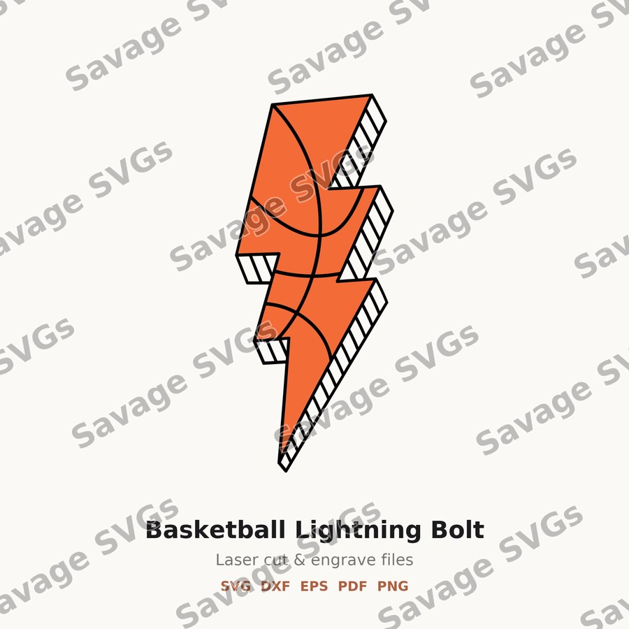 Basketball Lightning Bolt