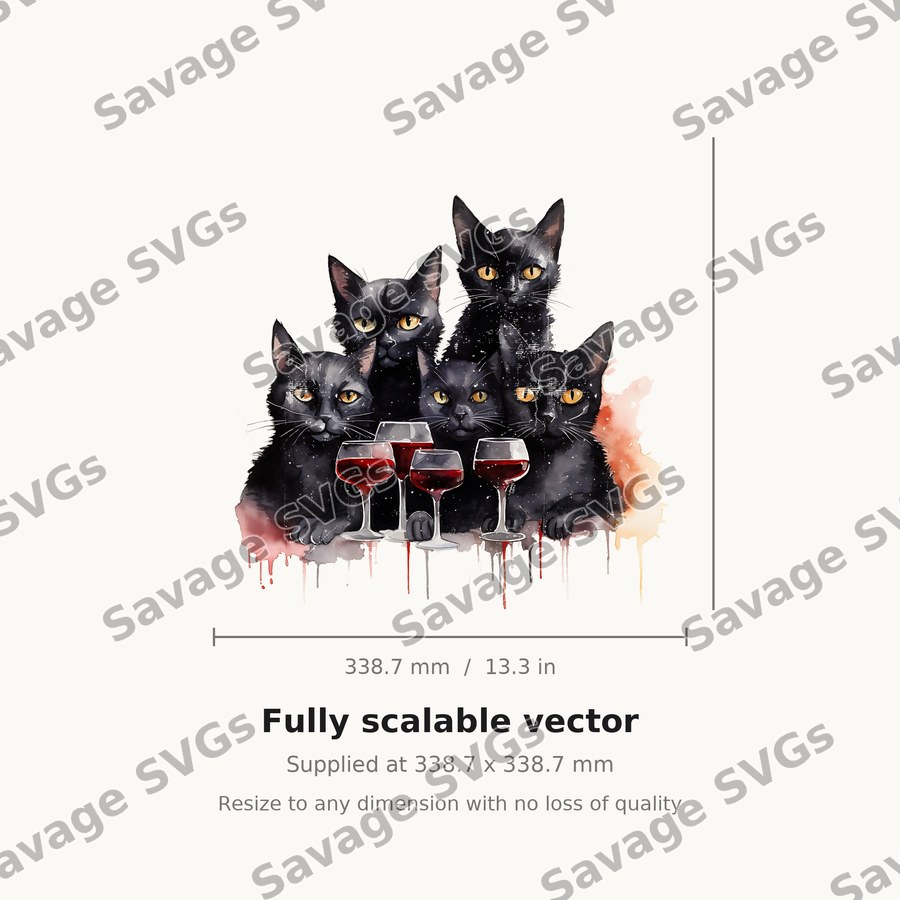 Black Cats With Wine
