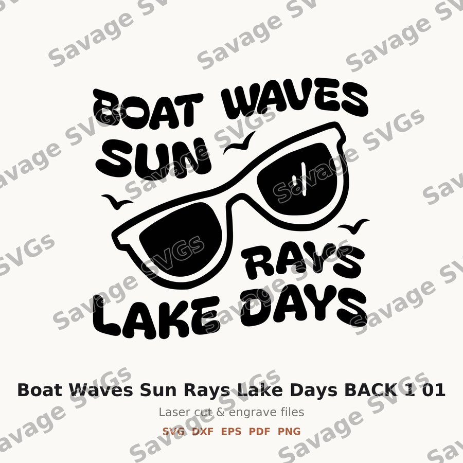 Boat Waves Sun Rays Lake Days BACK 1 01