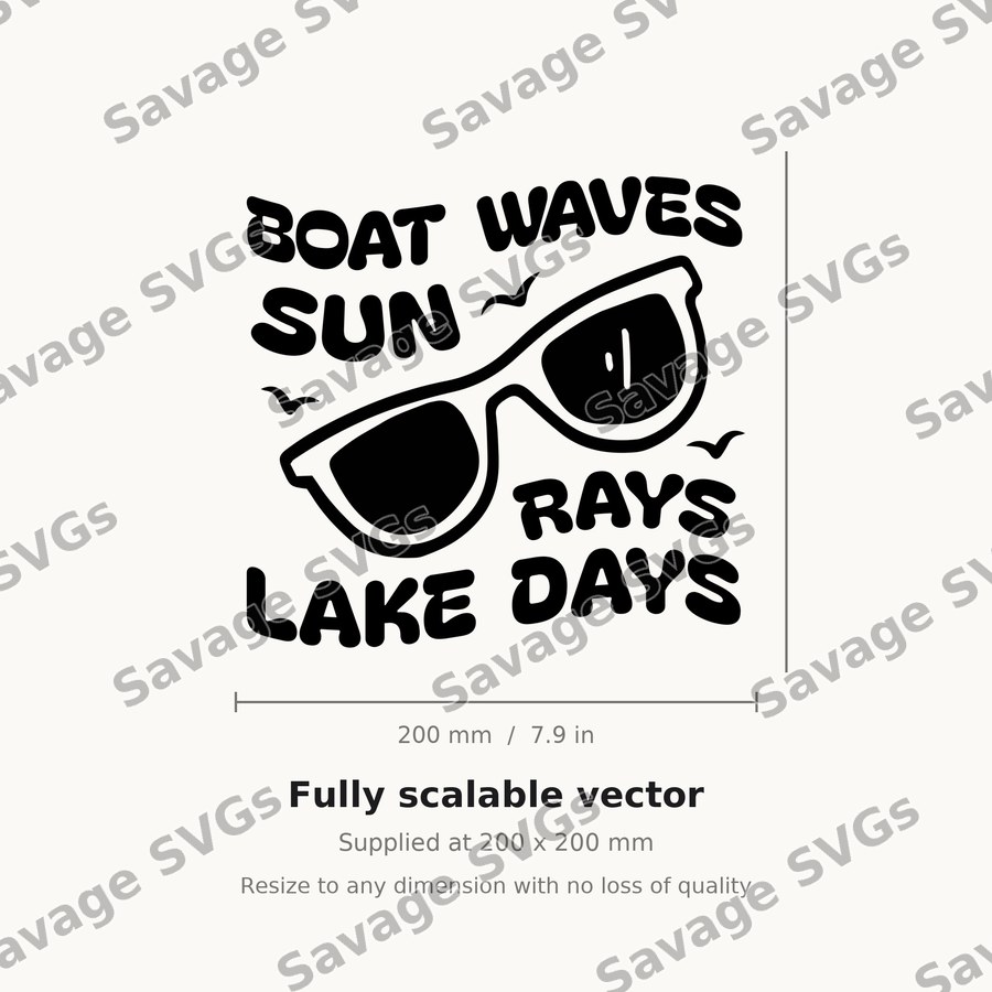 Boat Waves Sun Rays Lake Days BACK 1 01