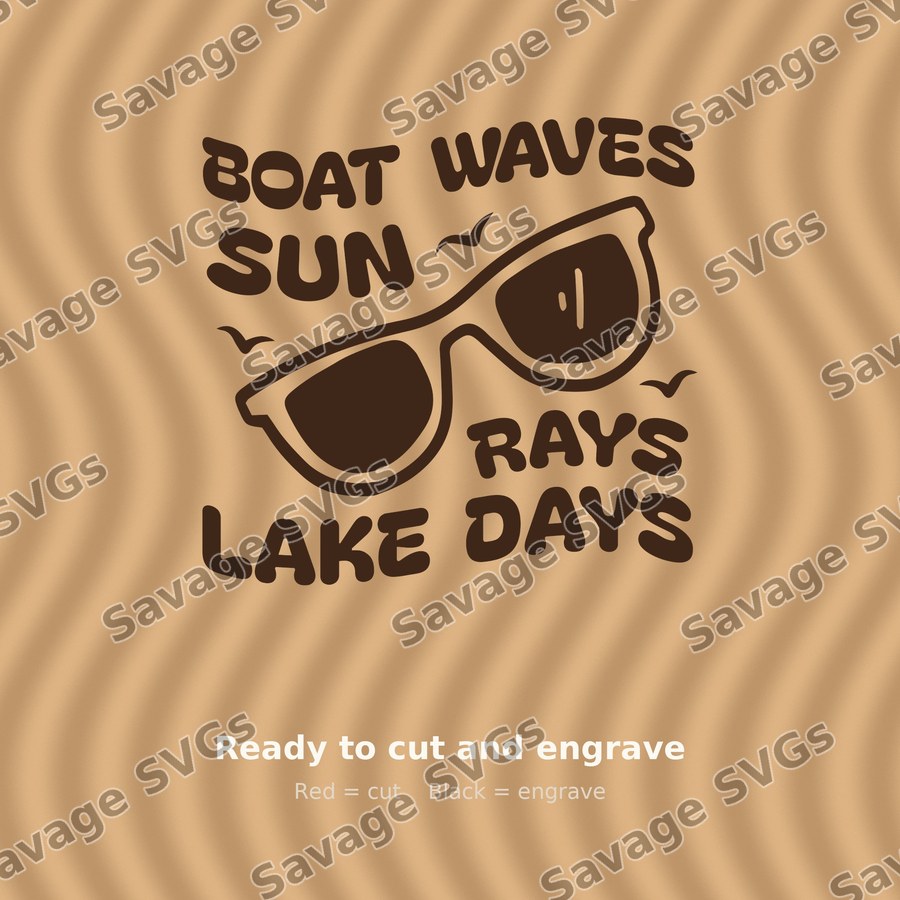 Boat Waves Sun Rays Lake Days BACK 1 01