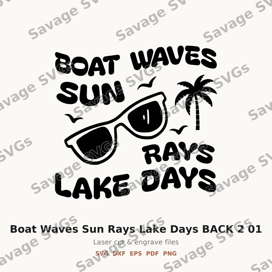 Boat Waves Sun Rays Lake Days BACK 2 01