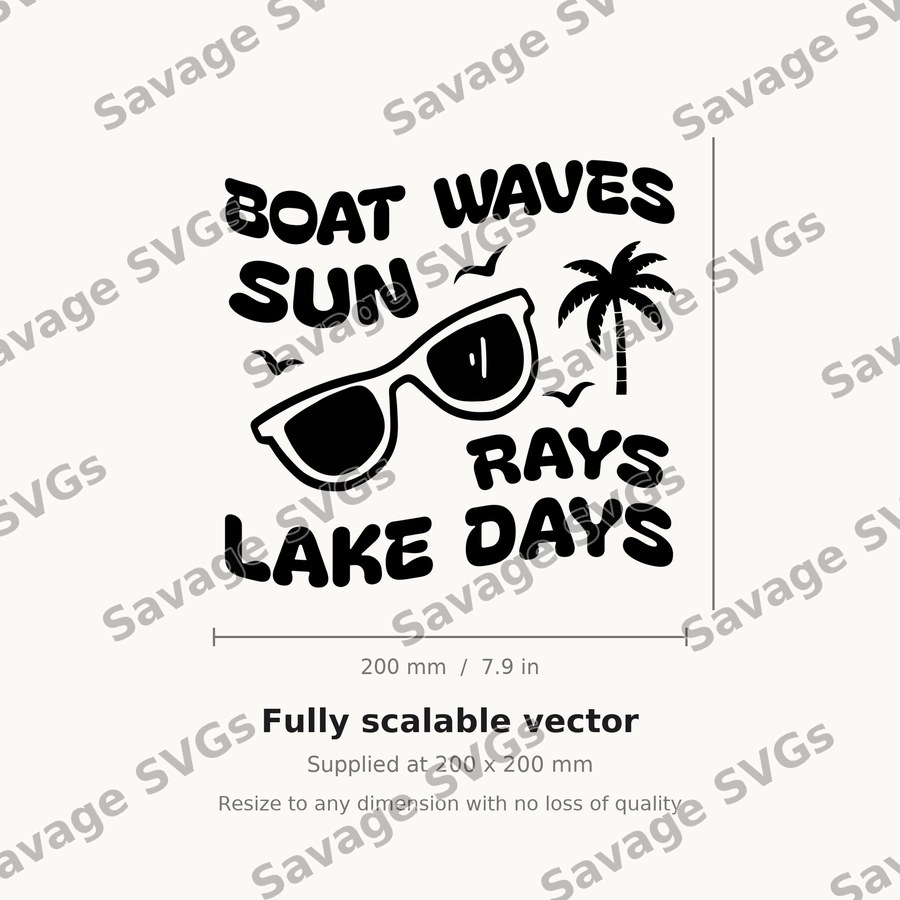 Boat Waves Sun Rays Lake Days BACK 2 01