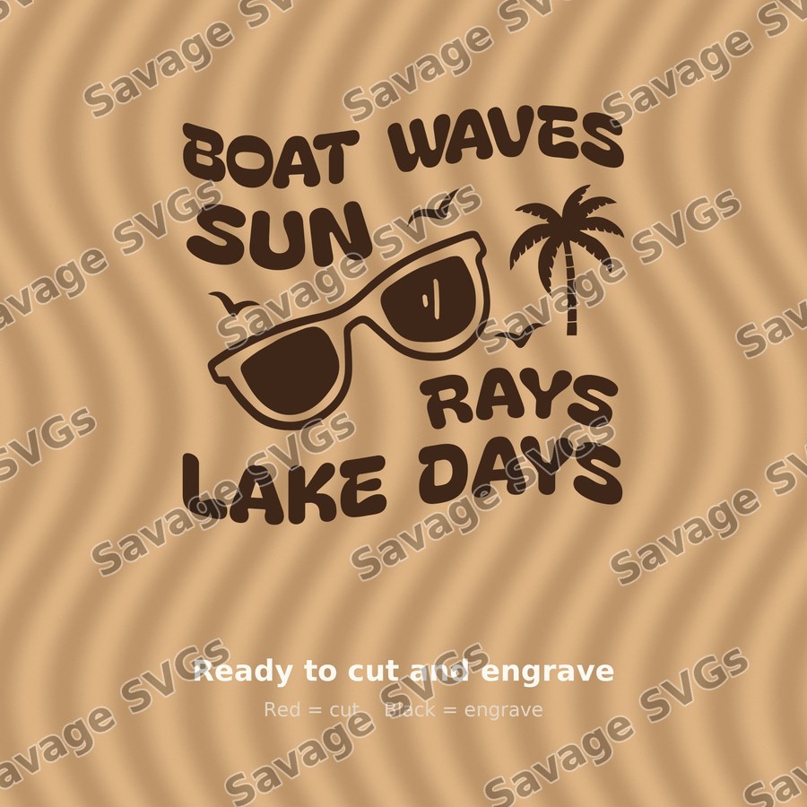 Boat Waves Sun Rays Lake Days BACK 2 01