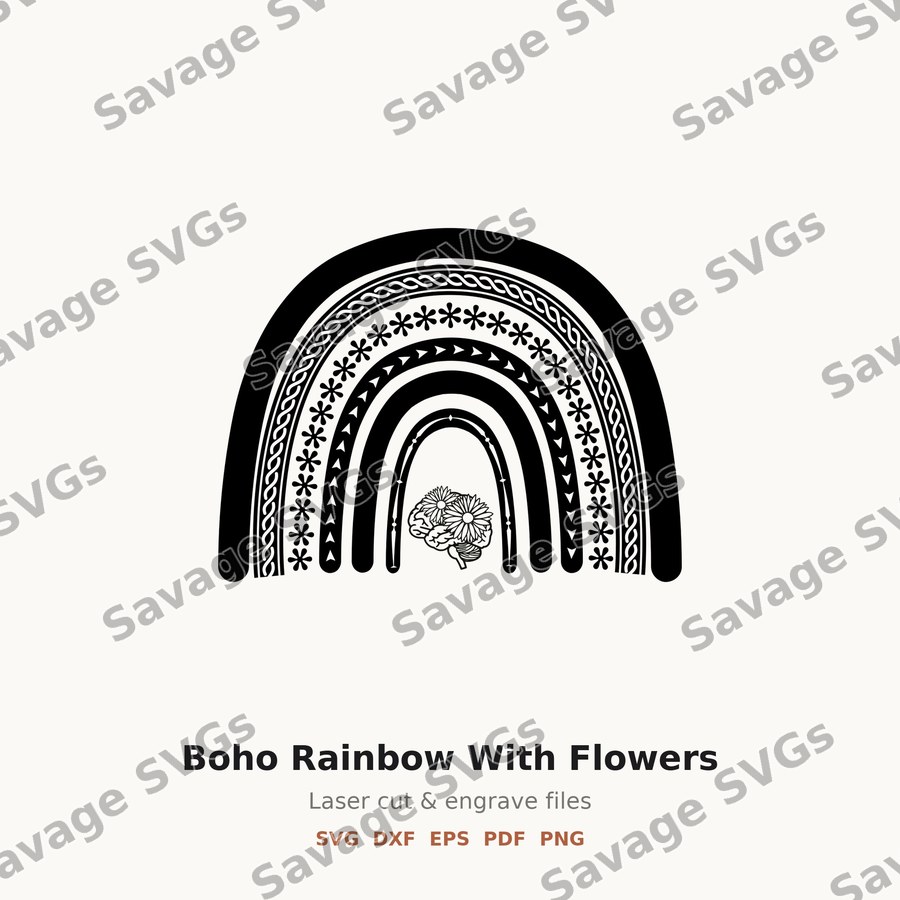 Boho Rainbow With Flowers