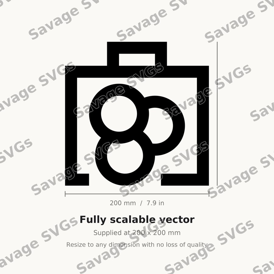 Briefcase With Circles Icon