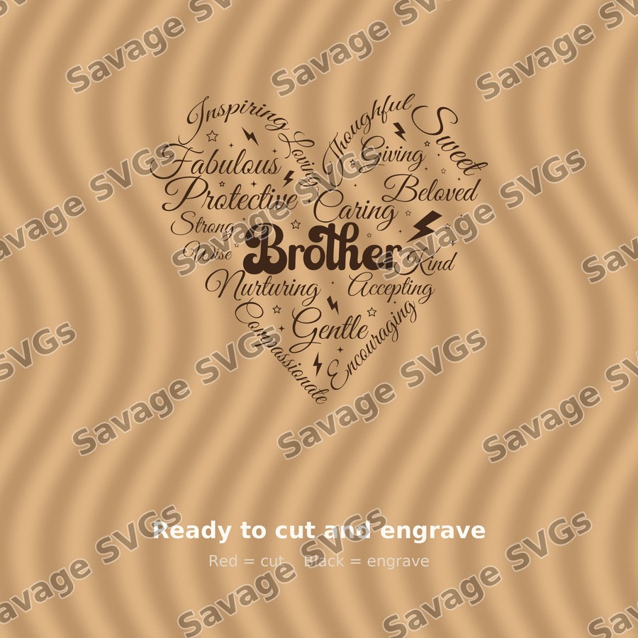 Brother Heart Word Art