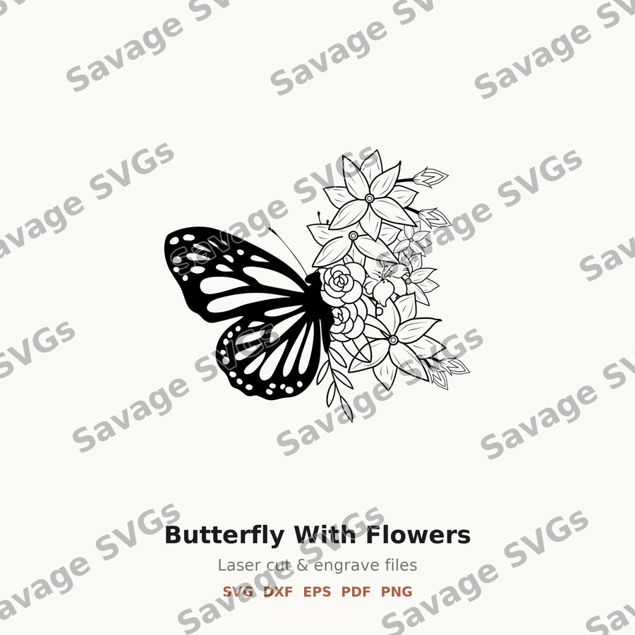 Butterfly With Flowers