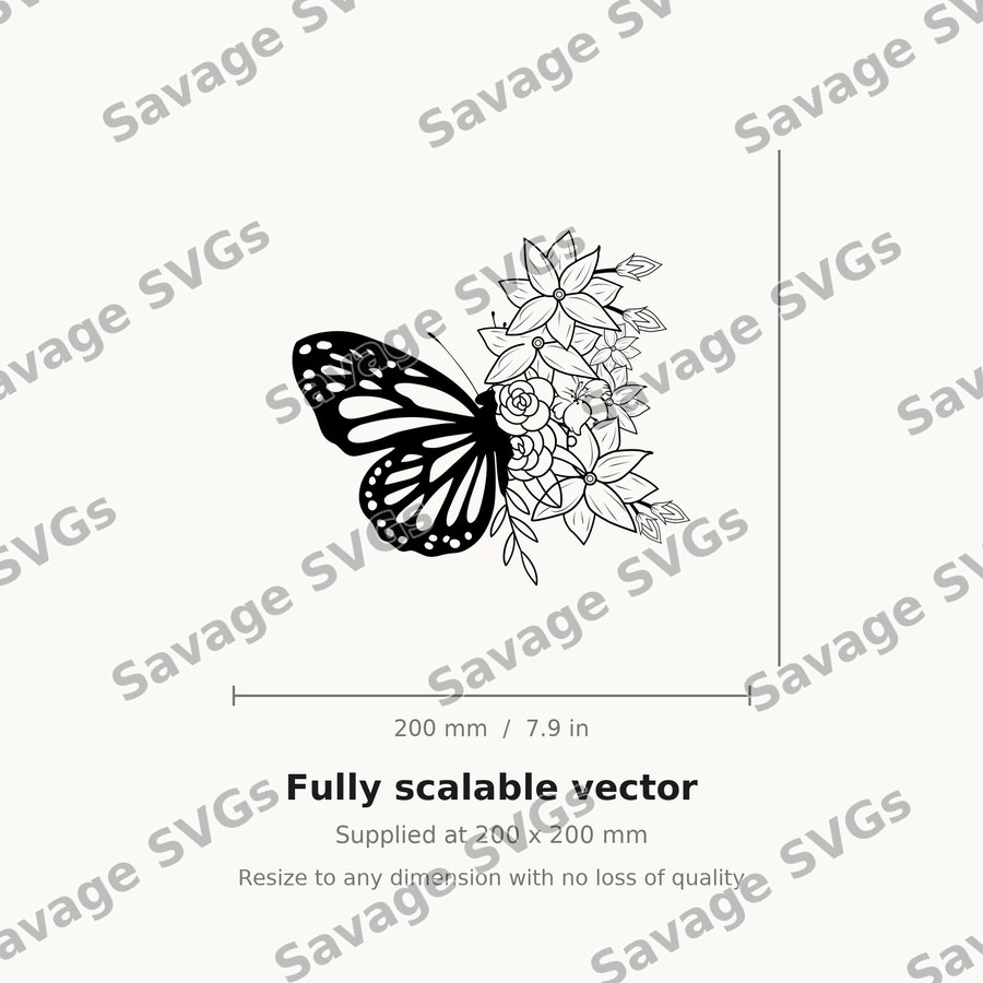 Butterfly With Flowers