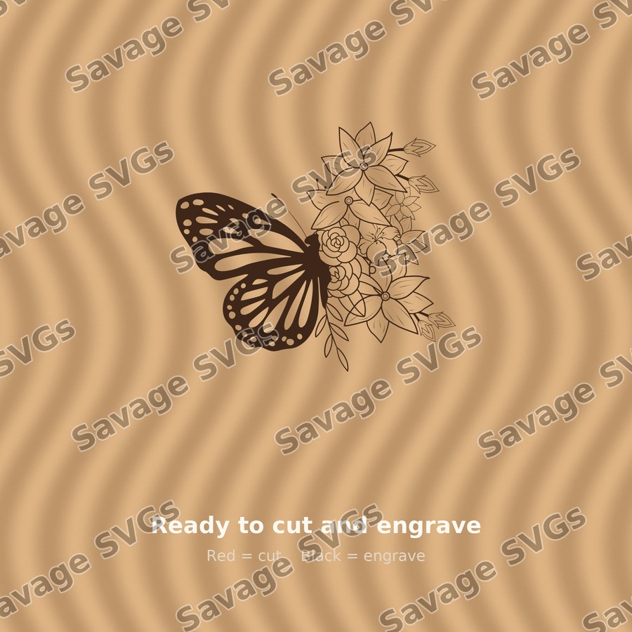 Butterfly With Flowers
