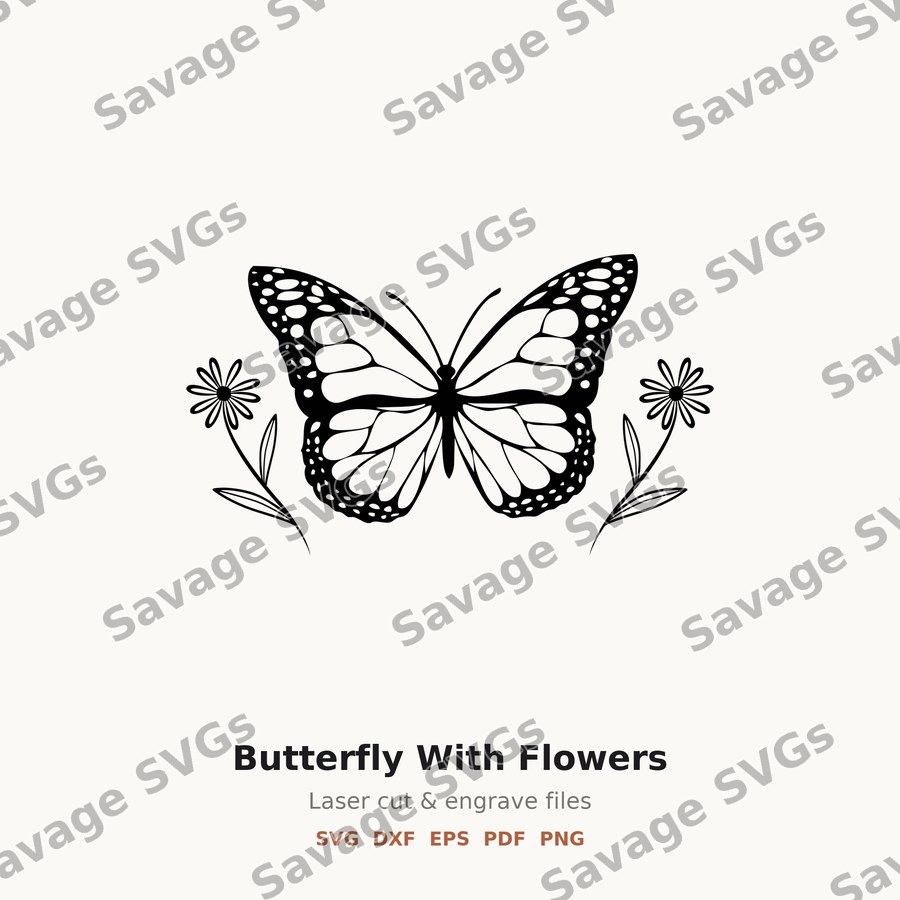 Butterfly With Flowers