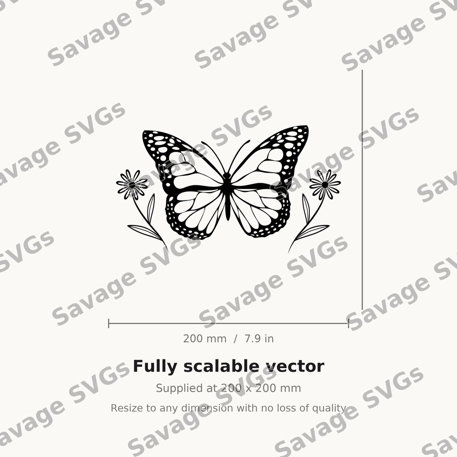 Butterfly With Flowers