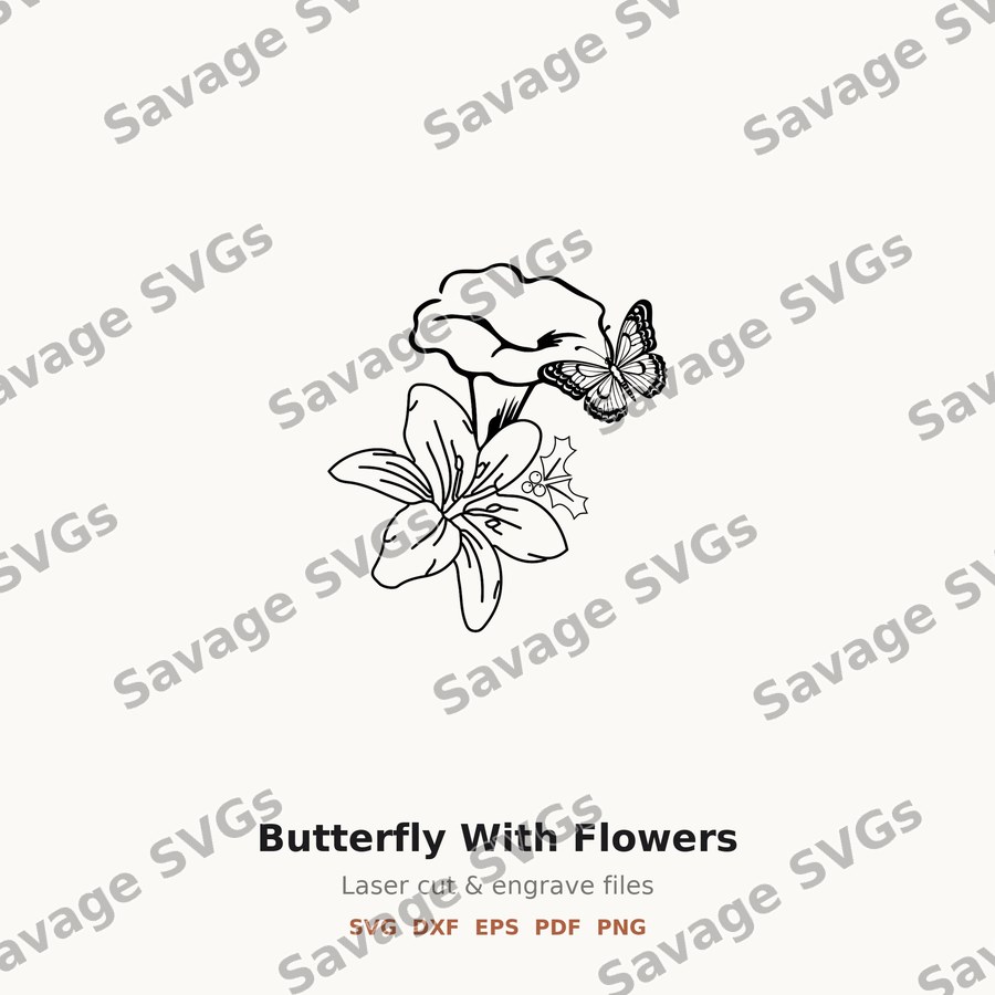 Butterfly With Flowers