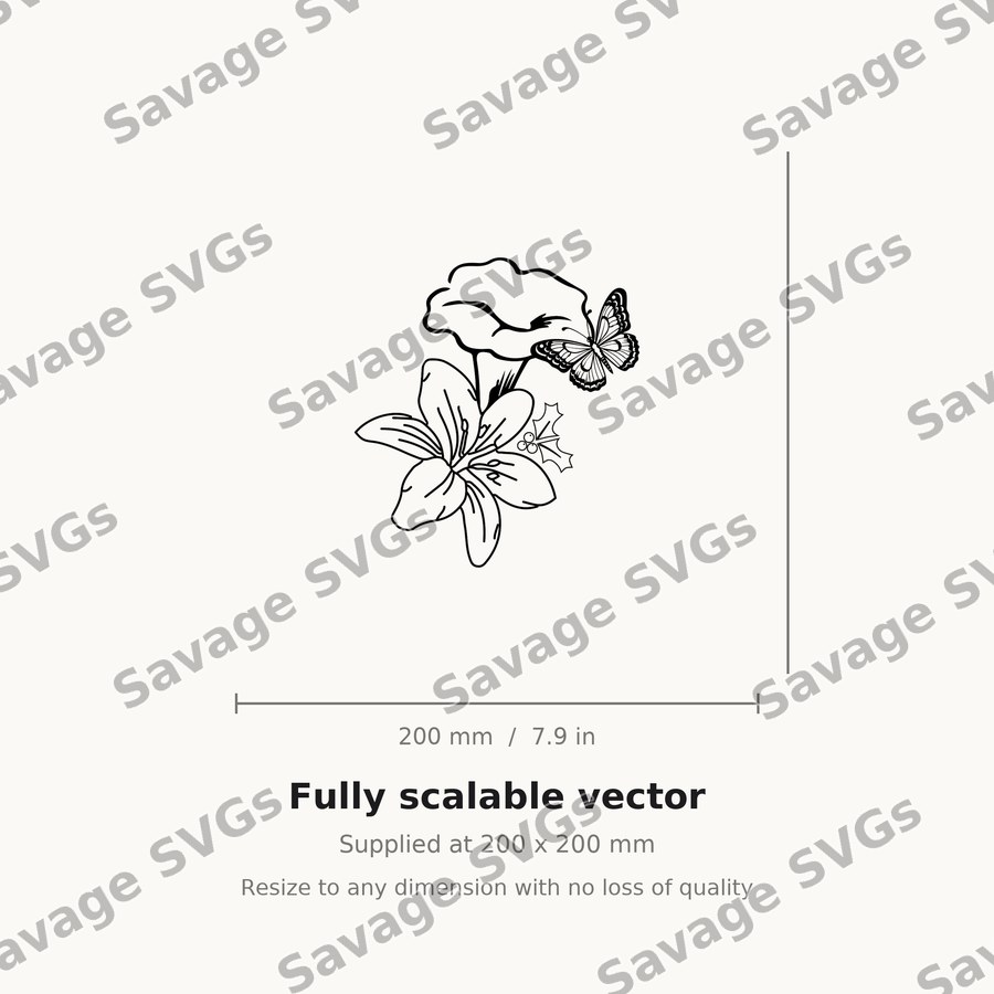 Butterfly With Flowers