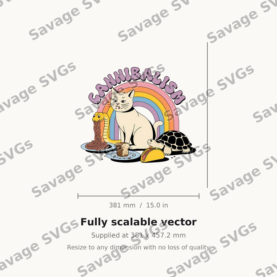 Cannibalism Cat Rainbow
