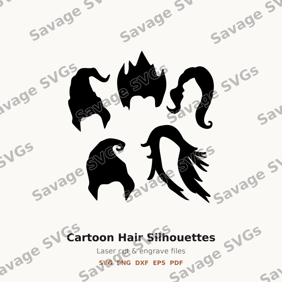 Cartoon Hair Silhouettes