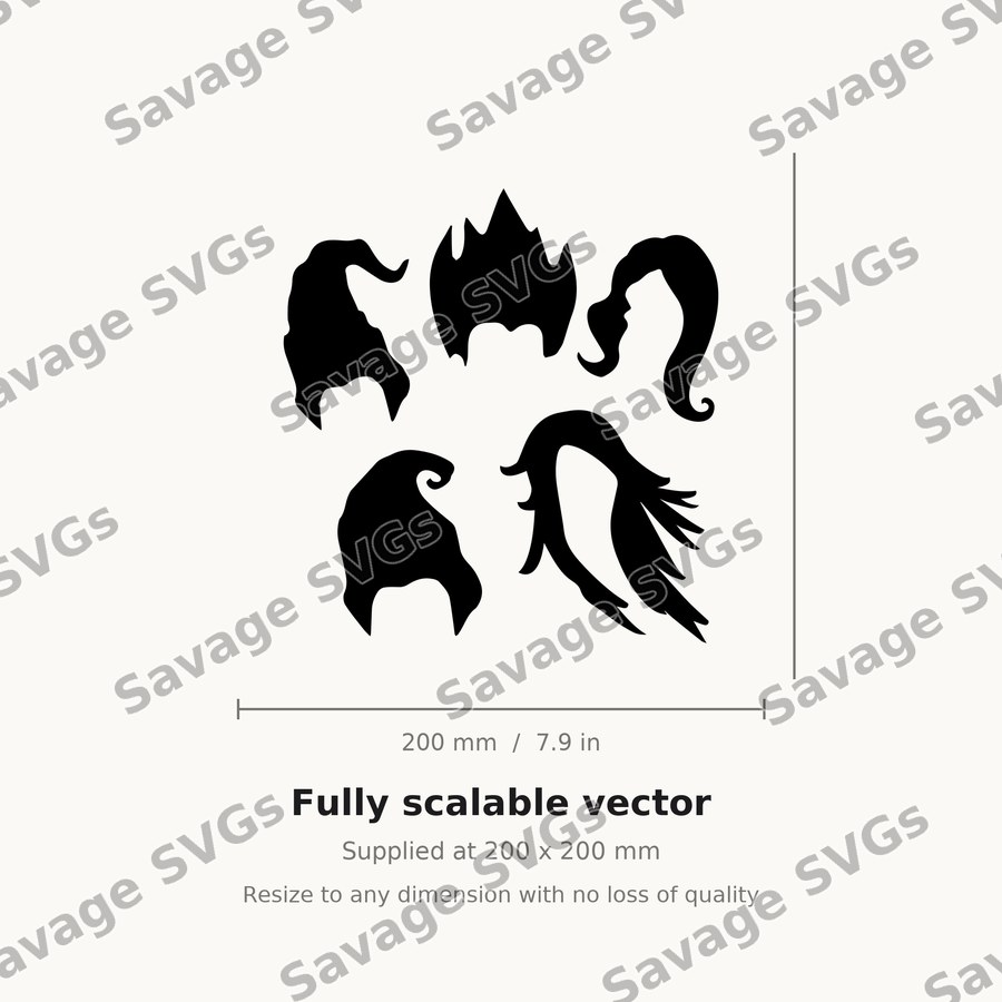 Cartoon Hair Silhouettes