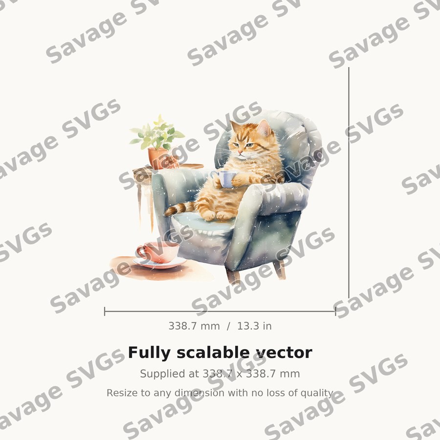 Cat Drinking Coffee