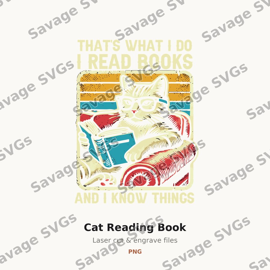 Cat Reading Book