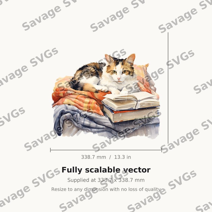 Cat Reading Books