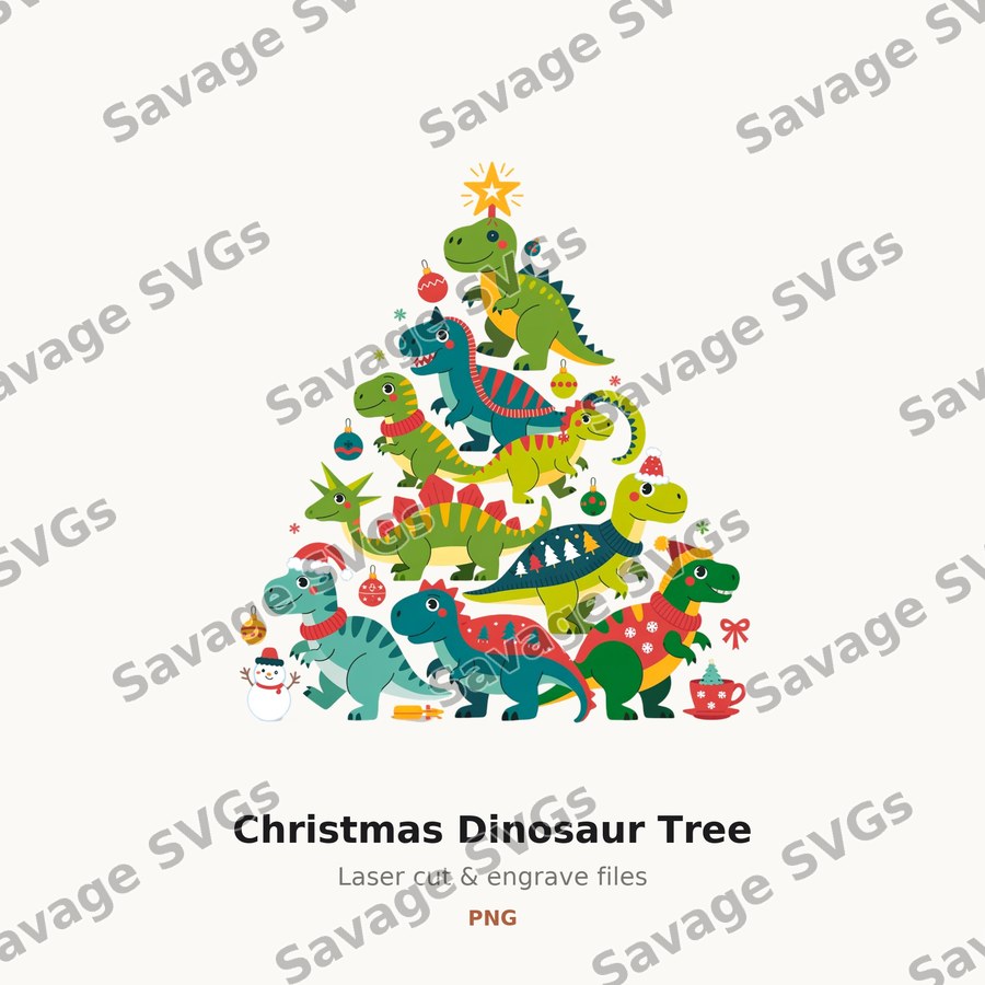 Christmas Dinosaur Tree