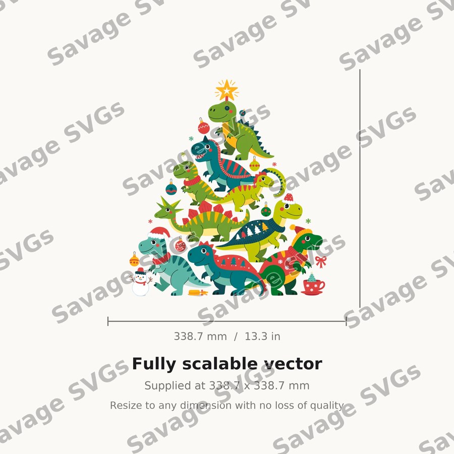 Christmas Dinosaur Tree