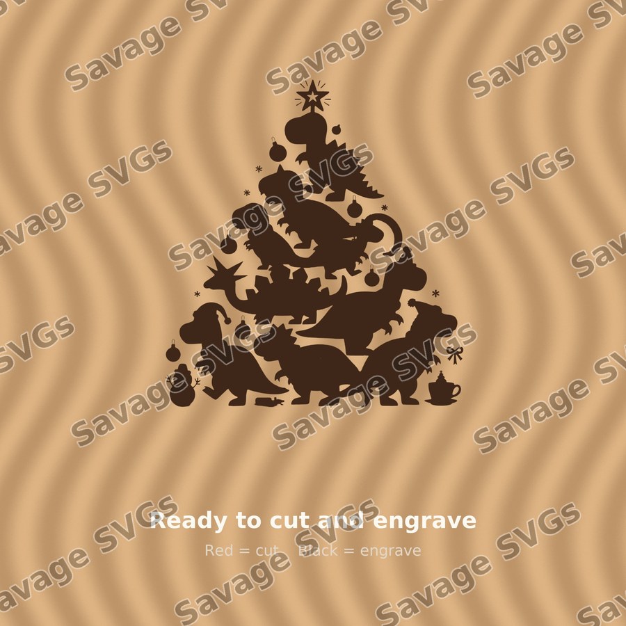 Christmas Dinosaur Tree
