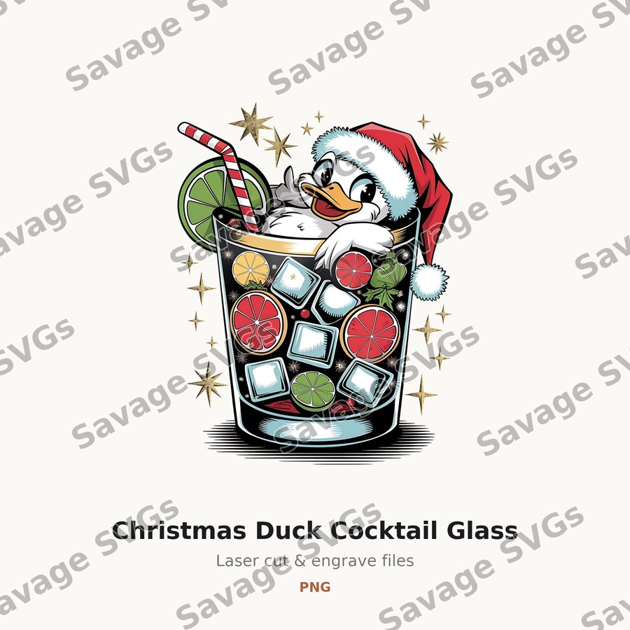 Christmas Duck Cocktail Glass