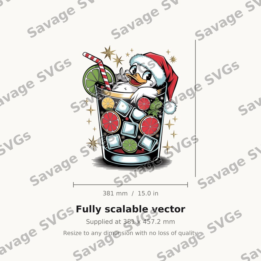 Christmas Duck Cocktail Glass