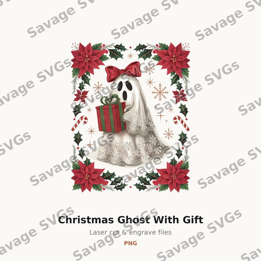 Christmas Ghost With Gift