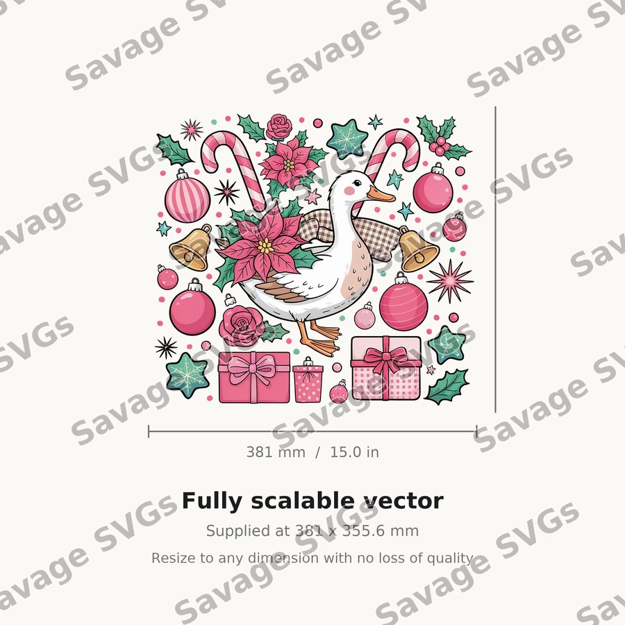 Christmas Goose Clipart Set