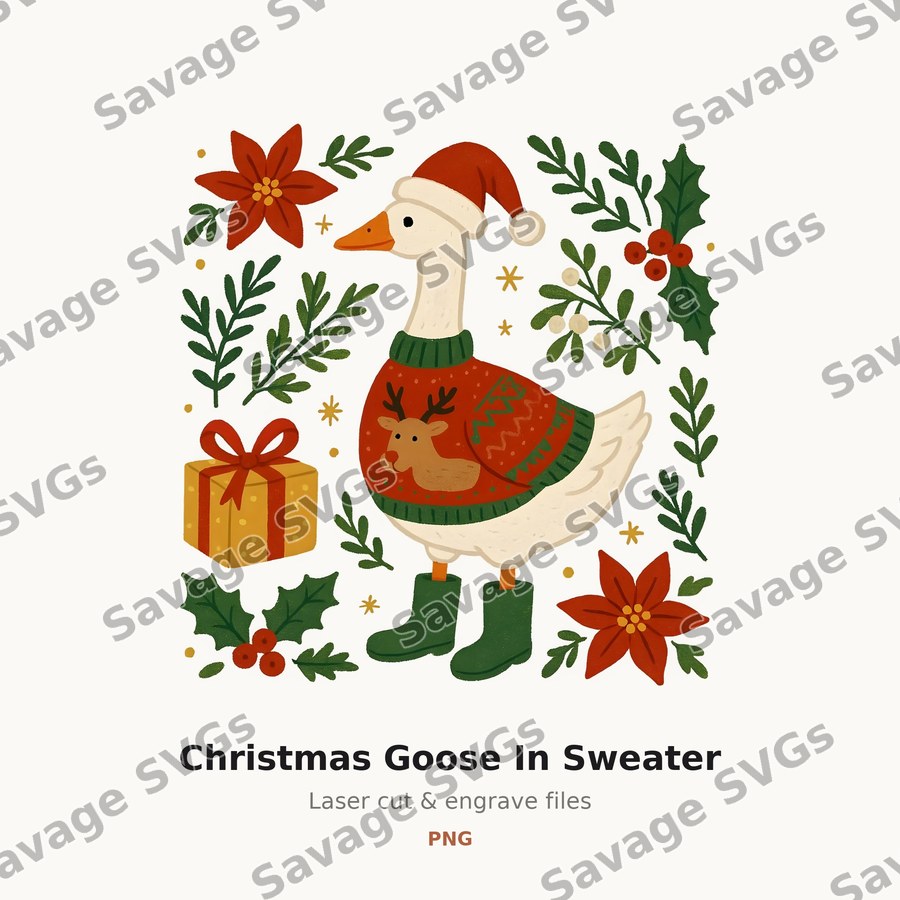 Christmas Goose In Sweater