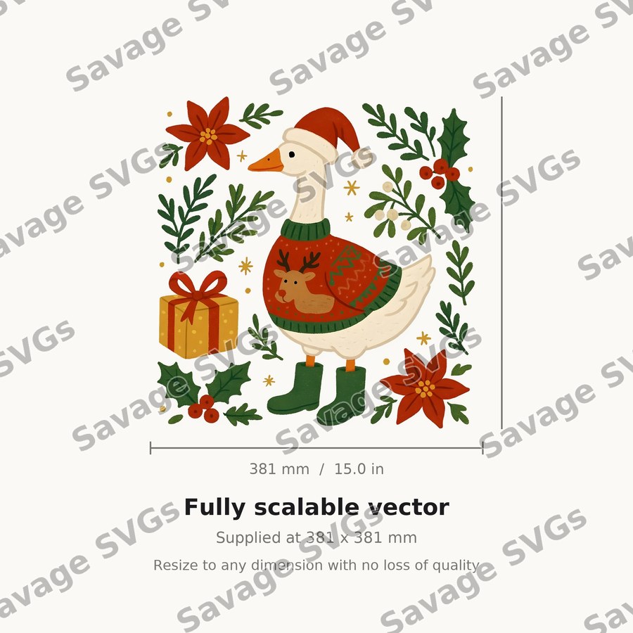Christmas Goose In Sweater