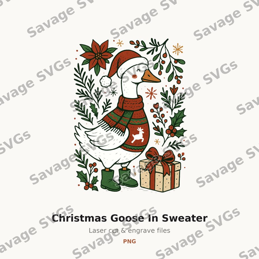 Christmas Goose In Sweater