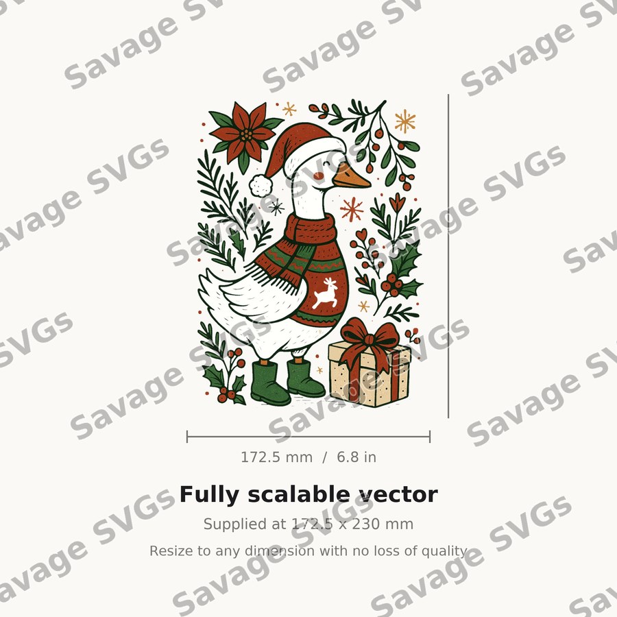 Christmas Goose In Sweater
