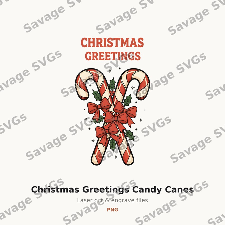 Christmas Greetings Candy Canes