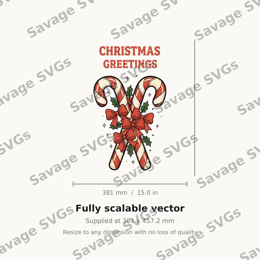 Christmas Greetings Candy Canes