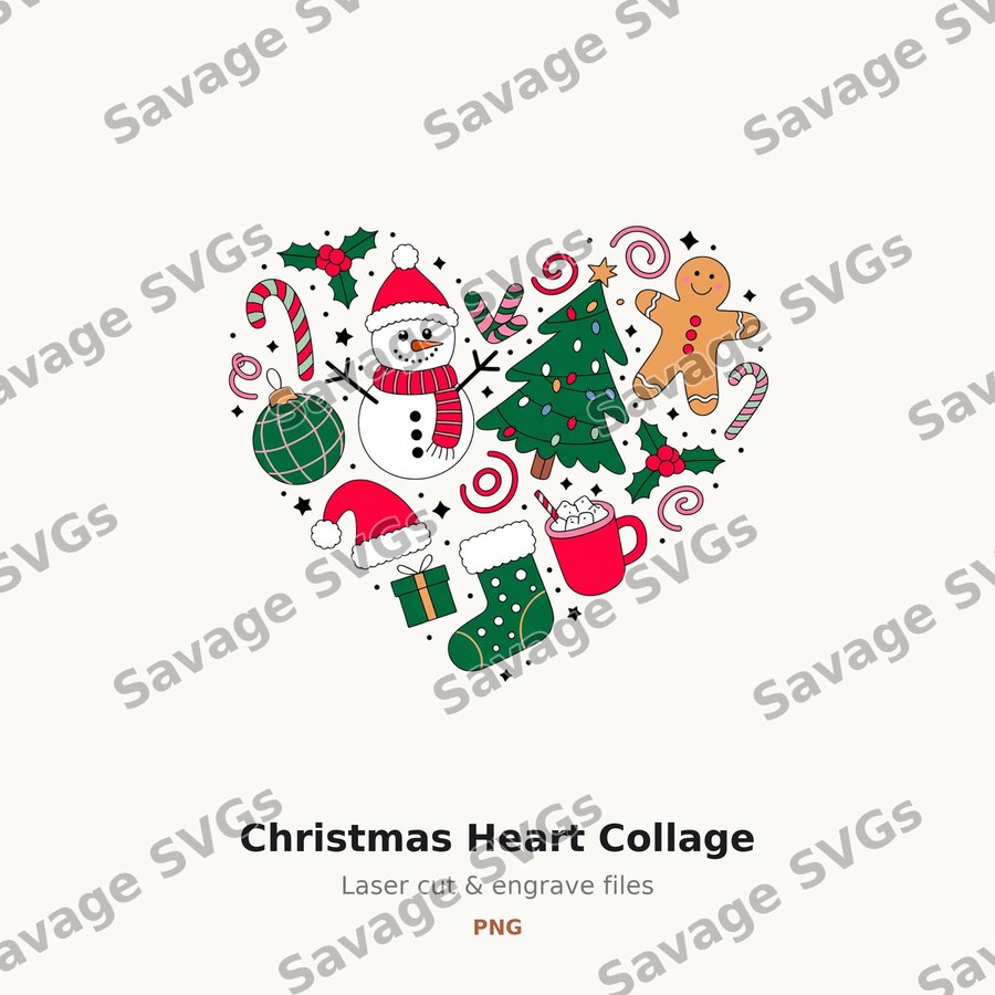 Christmas Heart Collage